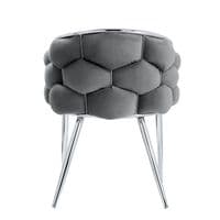 Set Of 2 Sortino Grey Velvet Dining Chair with Chrome Legs