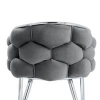 Set Of 2 Sortino Grey Velvet Dining Chair with Chrome Legs