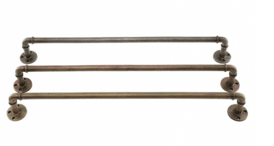 Set Of 3 60Cm Antique Finish Towel Rack