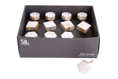 Set Of 4 Natural Finish Door Knobs ROUND / SQUARE / HEXAGON