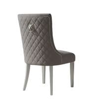 Set of 6 Minister Grey Brushed Velvet Lion Knocker Dining Chairs
