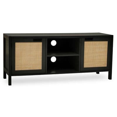Sherman Black Wood Media Unit - Home Luxe Interior