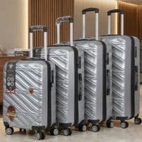Silver 4-Piece ABS Luggage Set - TSA Lock & 360° Spinner Wheels