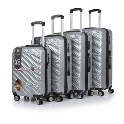 Silver 4-Piece ABS Luggage Set - TSA Lock & 360° Spinner Wheels