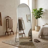 Silver Arch Metal Mirror 60x165cm - Modern Bevelled Wall & Floor Mirror