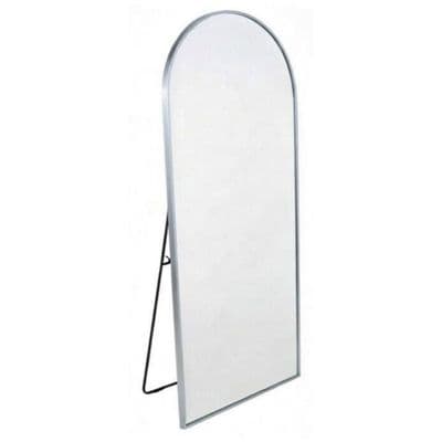 Silver Arch Metal Mirror 60x165cm - Modern Bevelled Wall & Floor Mirror
