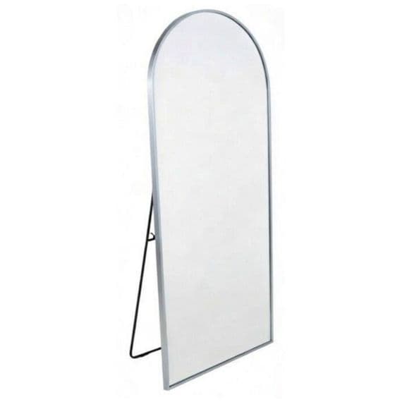 Silver Arch Metal Mirror 60x165cm - Modern Bevelled Wall & Floor Mirror
