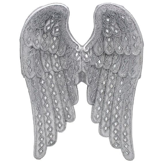 Silver Art Angel Wings Wall Decor