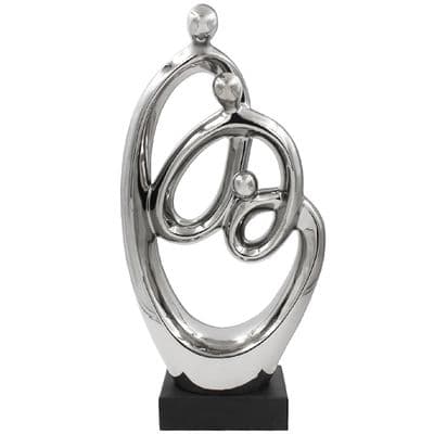 Silver Art Small Family Circle Sculpture 42Cm