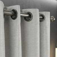 Silver Faux Silk Fully Lined Eyelet Curtains - 1 Pair,