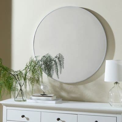 Silver Round Mirror 71cm | Home Luxe Interior