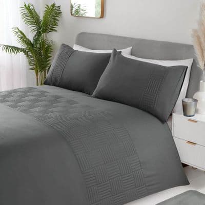 Simply Everyday Pinsonic Double Duvet Set – Charcoal – Home Luxe Interior