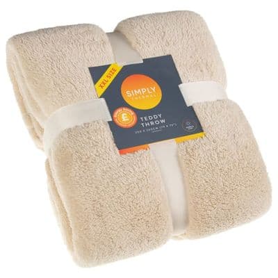 Simply Thermal Teddy Throw XXL - Natural 🛋️✨