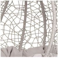 Single Swinging Rattan Egg Chair with Cushions In Grey