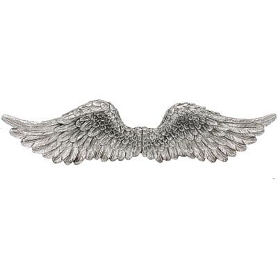 Small Flared Angel Wings Wall Art Silver