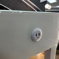 Smart White Glass LED Bedside Table - Wireless Charging & Speaker