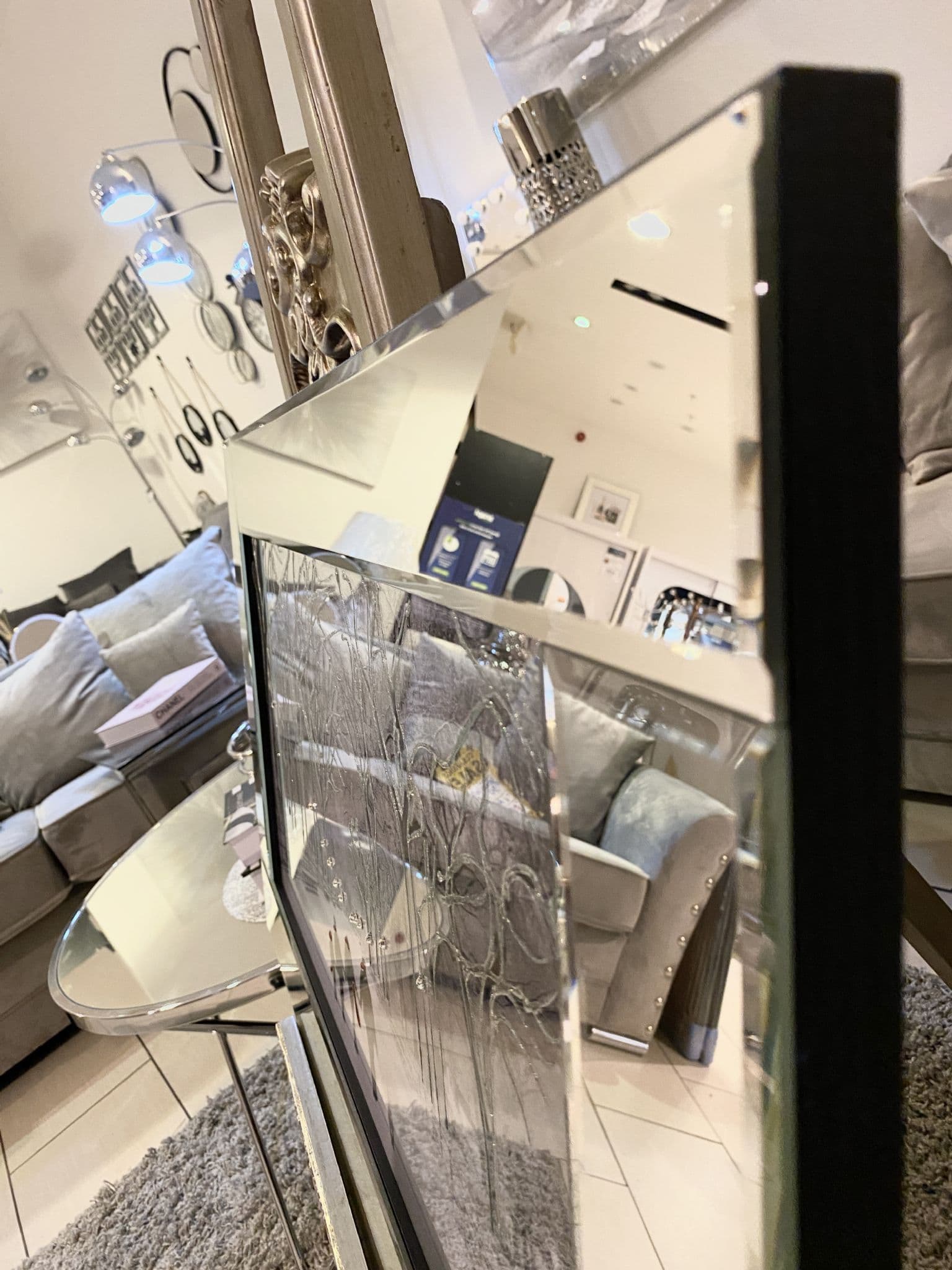 Snowy Winter Walk Wall Art Mirror Frame 45Cm X 85Cm