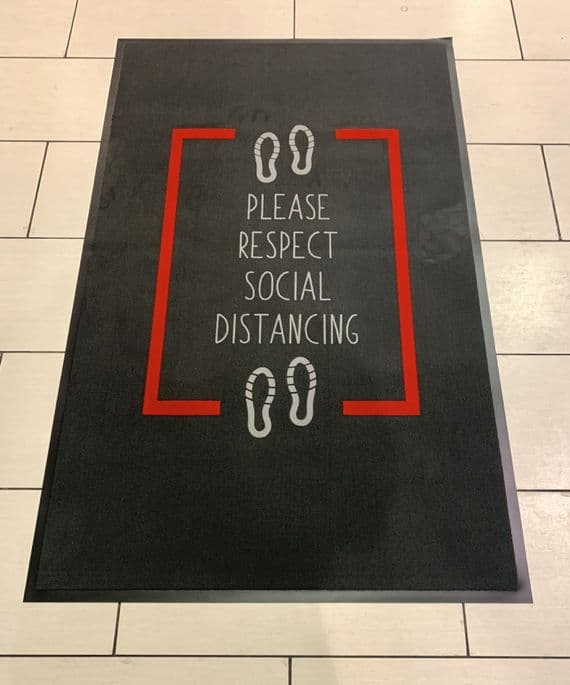 Social Distancing Rubber Floor Mats 90cm x 150cm
