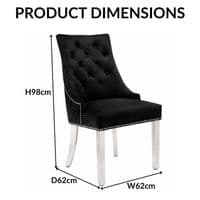 Sofia 1.6m Grey Marble Dining Table & 6 Black Minister Lion Chairs