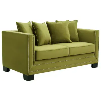 Sofia Moss Velvet 2 Seater Sofa
