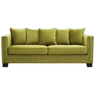 Sofia Moss Velvet 3 Seater Sofa