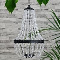 Solar Powered Acrylic Crystal Garden Chandelier - Cool White LED