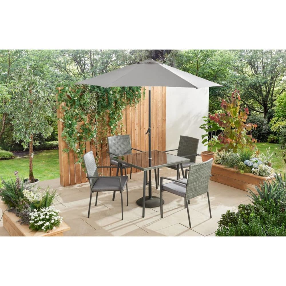 Sorrento Rattan Effect Patio Set With 4 Chairs
