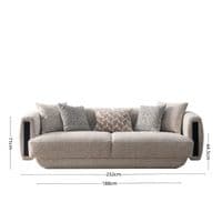 Sovana Cream Bouclé 232cm Sofa - Luxury Floating Base & Inset Arms