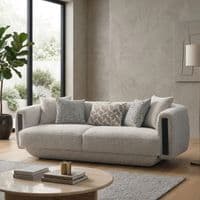 Sovana Cream Bouclé 232cm Sofa - Luxury Floating Base & Inset Arms