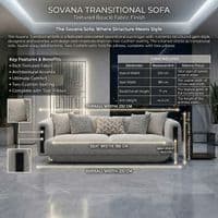 Sovana Cream Bouclé 232cm Sofa - Luxury Floating Base & Inset Arms