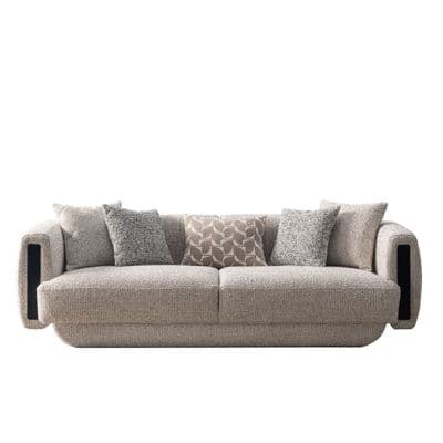 Sovana Cream Bouclé 232cm Sofa - Luxury Floating Base & Inset Arms