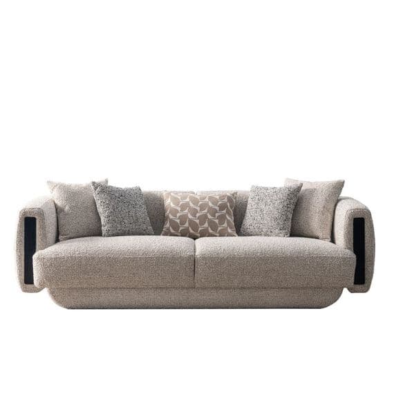 Sovana Cream Bouclé 232cm Sofa - Luxury Floating Base & Inset Arms