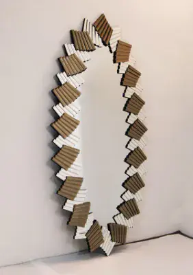 Spiral Wave Mirror Bronze Detail | Home Luxe Interior