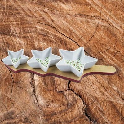 STAR DISHES WITH TREE TRAY SET OF 3 🎄⭐✨