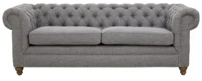 Stella Three Seat Grey Linen Sofa