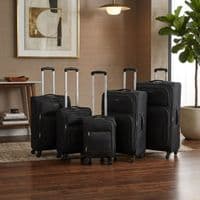Sunrise Bags 5-Piece Trolley Luggage Set Lightweight Black Suitcases