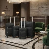 Sunrise Bags 5-Piece Trolley Luggage Set Lightweight Black Suitcases