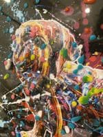 Supernova Ballon Dog Multicolour Wall Art Mirror Frame 55Cm X 55Cm