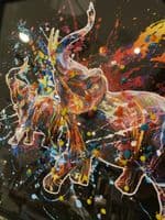 Supernova Elephants Multicolour Wall Art Mirror Frame 55Cm X 55Cm