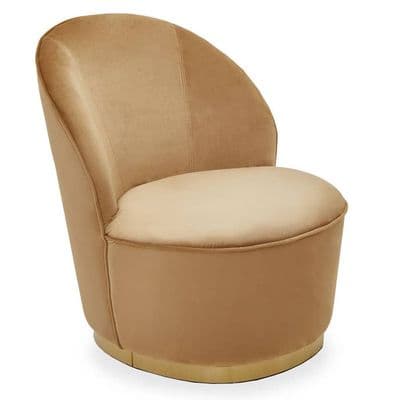 Tamra Beige Velvet Gold Base Chair – Home Luxe Interior