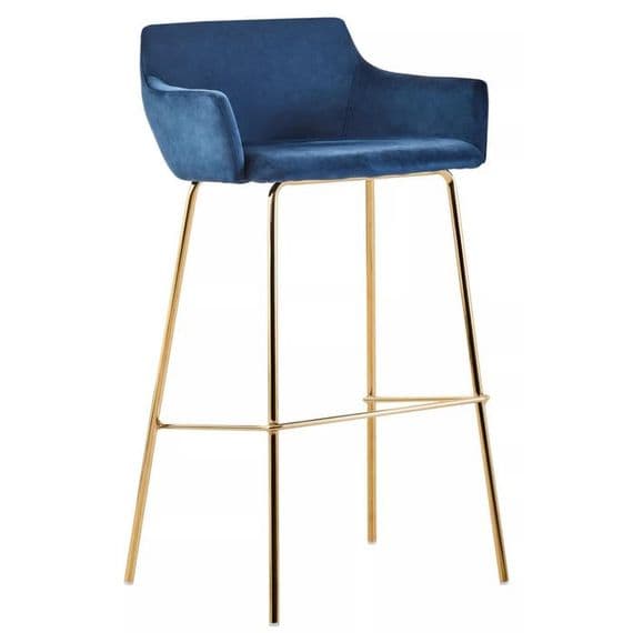 Tamzin Blue Velvet Low Back Bar Chair – Home Luxe Interior