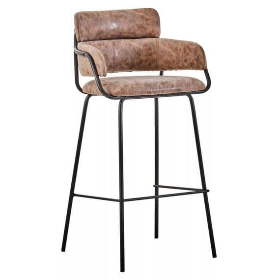 Tamzin Brown Faux Leather Bar Chair – Home Luxe Interior