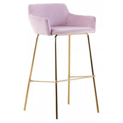 Tamzin Pink Velvet Low Back Bar Chair – Home Luxe Interior