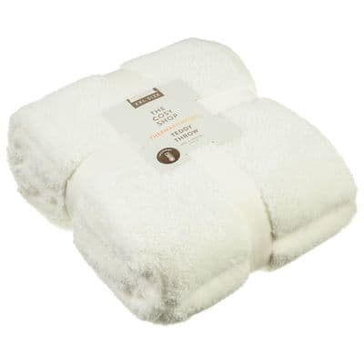The Cosy Shop Thermal Teddy Throw XXL - Cream  🛋️✨