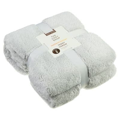 The Cosy Shop Thermal Teddy Throw XXL - Silver  🛋️✨