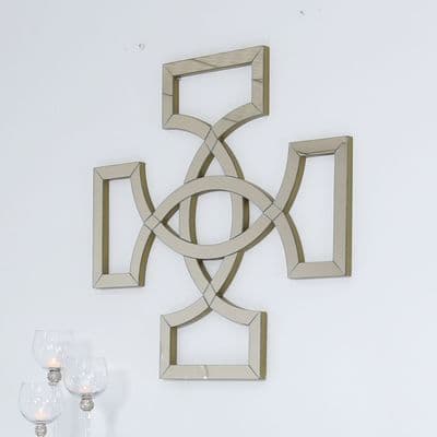 Thos 90cm Gold Mirror Wall Art