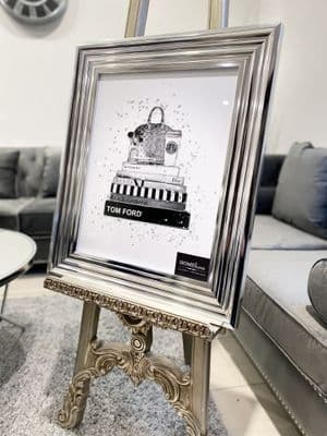 Tom Ford Designer Books & Starbucks Wall Art Chrome Frame