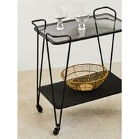 Trento Cart with Grey Glass Top – Home Luxe Interior