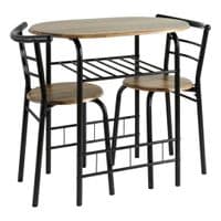 Tromso Breakfast Table Set 3pc – Rustic Oak Table & 2 Chairs