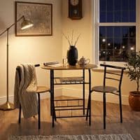 Tromso Breakfast Table Set 3pc – Rustic Oak Table & 2 Chairs